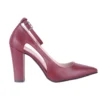 Burgundy Dressy Block Heel Ankle Strap Pumps RA-8030