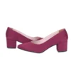 Burgundy Suede Block Heel Pumps for Women RA-162