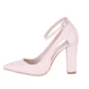 Cream Dressy Block Heel Ankle Strap Pumps RA-8030