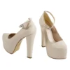 Cream Platform High Heel Shoes for Women RA-304