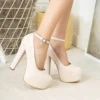 Cream Platform High Heel Shoes for Women RA-304