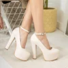 Cream Platform High Heel Shoes for Women RA-304