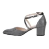 Gray Ankle Strap Block Heel Pumps for Women RA-803