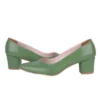 Green Block Heel Pumps for Women RA-162