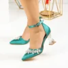Green Clear Heel Rhinestone Stiletto RA-561