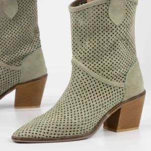 Green Heeled Western Cowboy Boots for Women