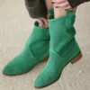 Green Summer Cowboy Boots for Women RA-8010