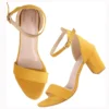Mustard Chunky Heel Ankle Strap Sandals MA-030
