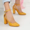 Mustard Dressy Block Heel Ankle Strap Pumps RA-8030