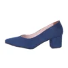 Navy Blue Suede Block Heel Pumps for Women RA-162