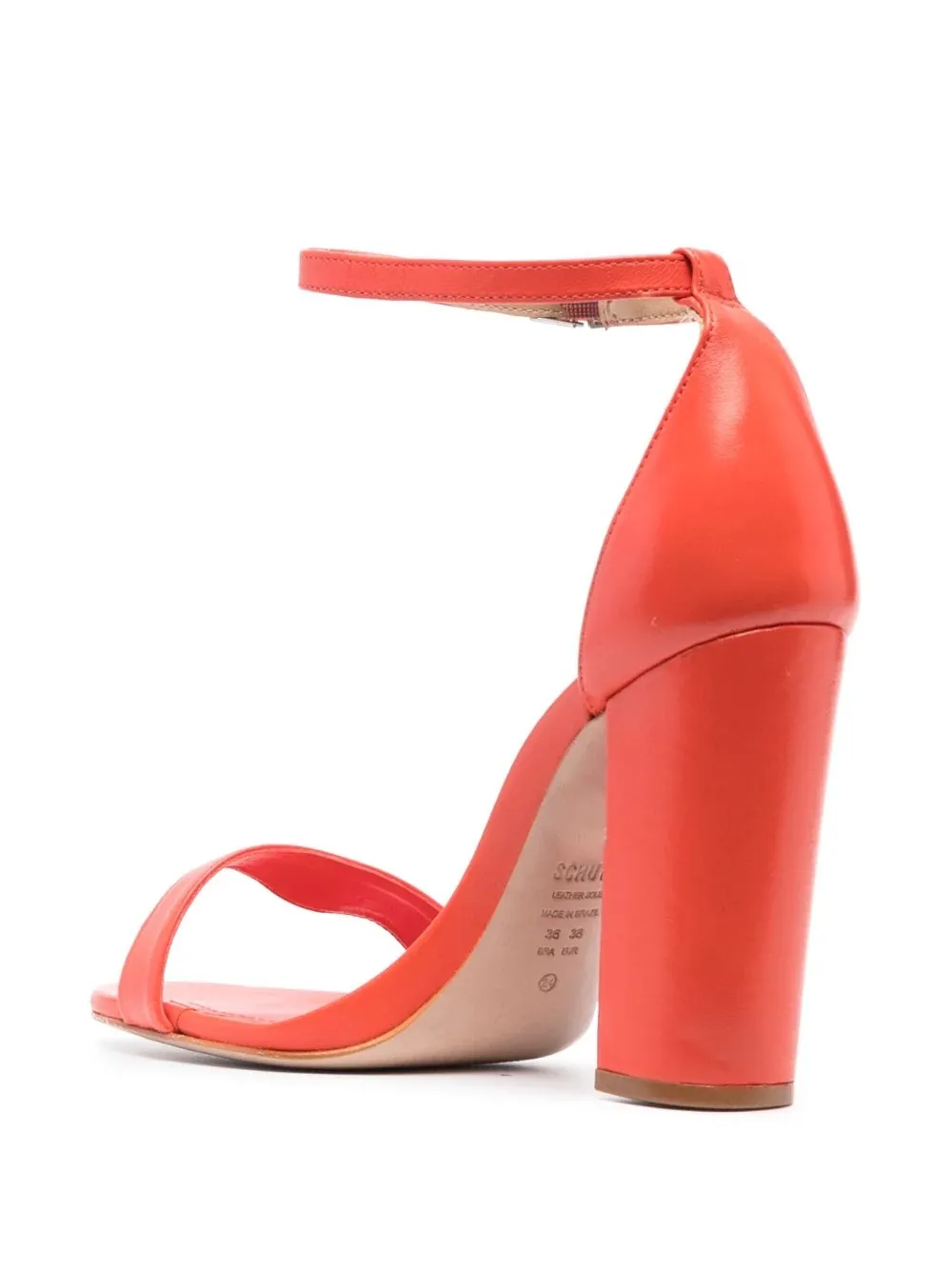 Orange Chunky Heel Ankle Strap Sandals MA-030