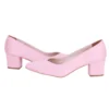 Pink Suede Block Heel Pumps for Women RA-162