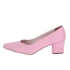 Pink Suede Block Heel Pumps for Women RA-162