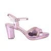 Purple Ankle Strap Strappy Chunky Heel Sandals