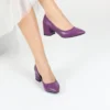 Purple Block Heel Pumps for Women RA-162