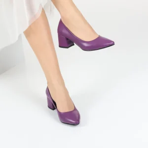 Purple Block Heel Pumps for Women RA-162