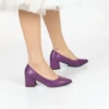 Purple Block Heel Pumps for Women RA-162
