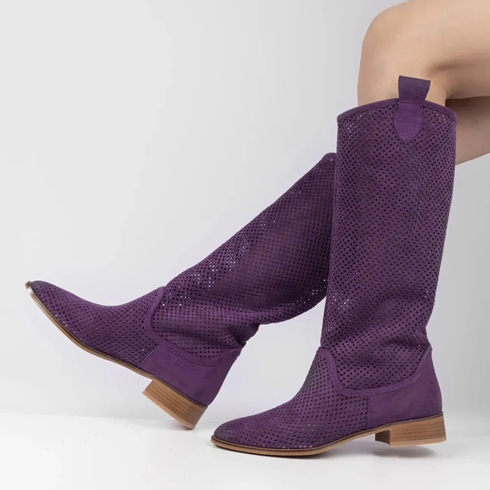 Purple Western Cowboy Boots for Women RA-8011