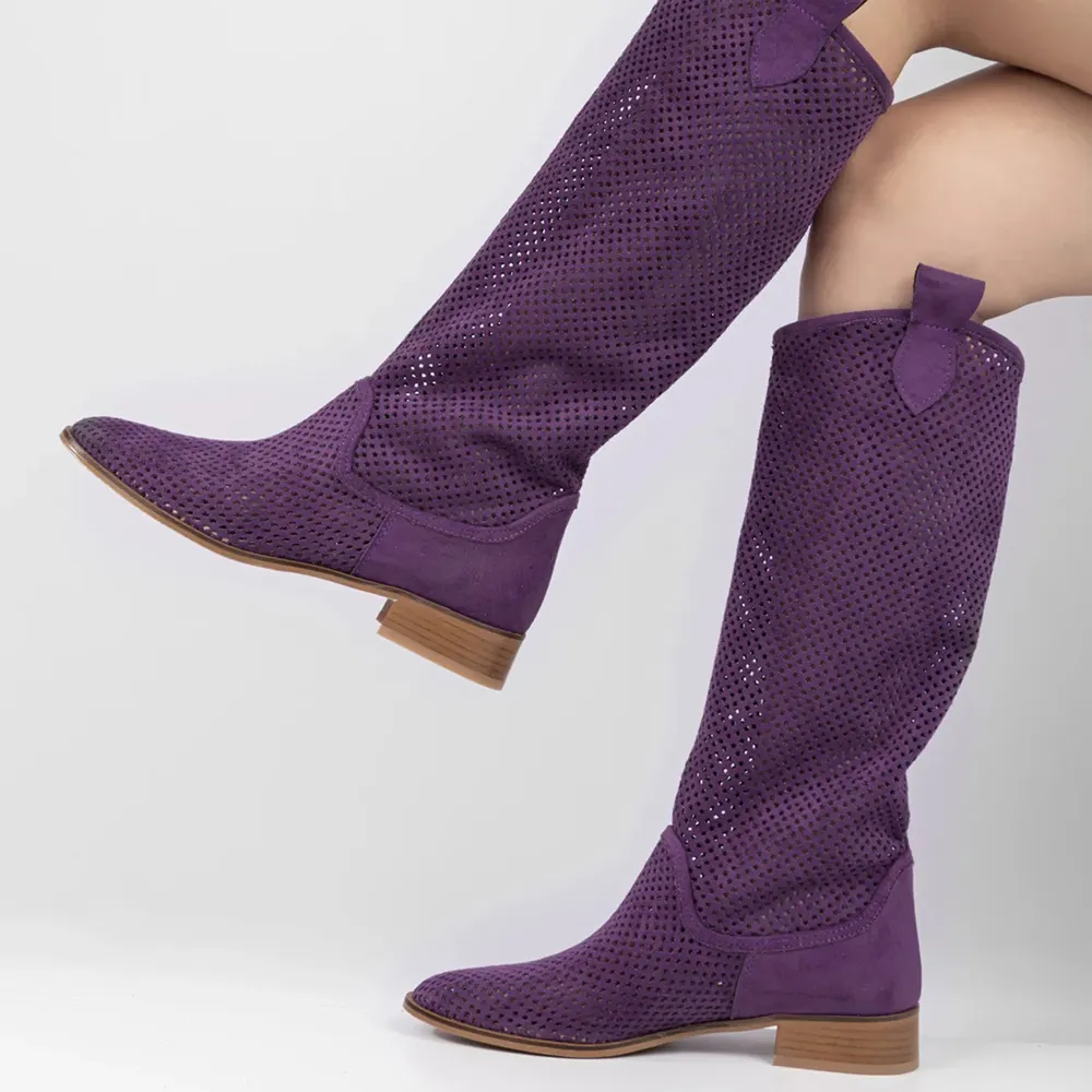 Purple Western Cowboy Boots for Women RA-8011