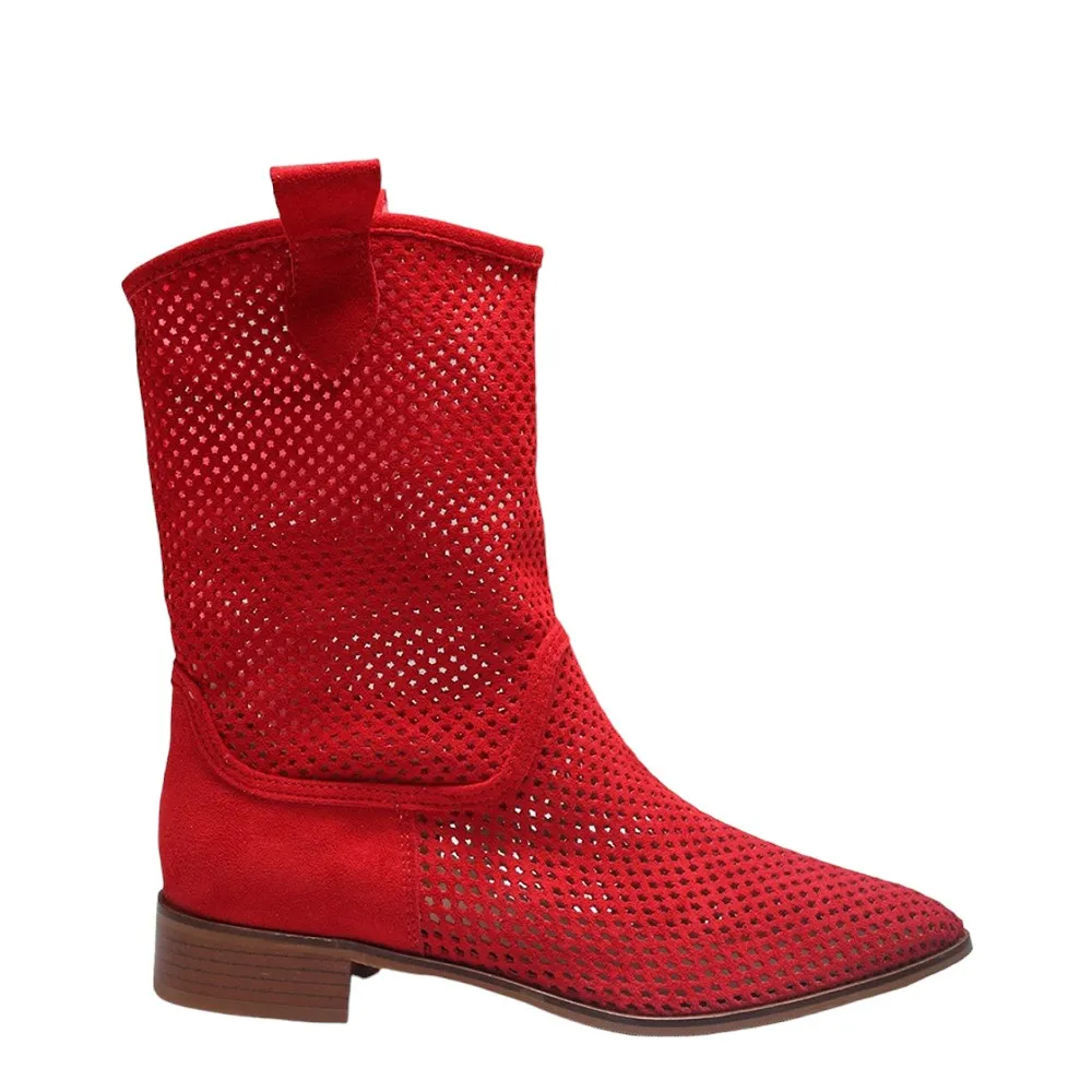 Red Summer Cowboy Boots for Women RA-8010