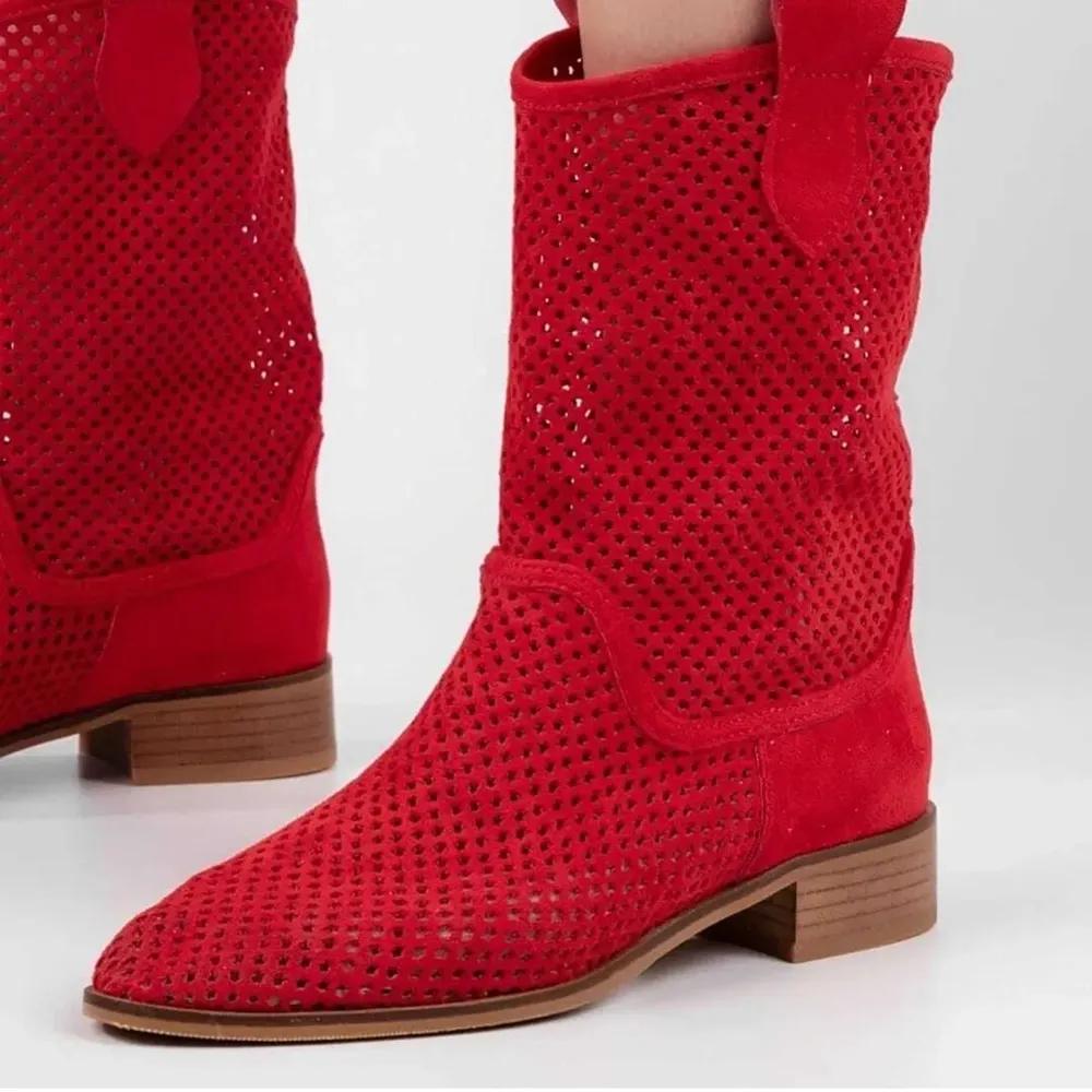 Red Summer Cowboy Boots for Women RA-8010