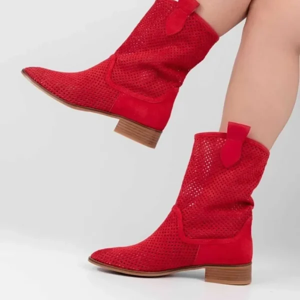 Red Summer Cowboy Boots for Women RA-8010