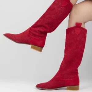 Red Western Cowboy Boots for Women RA-8011