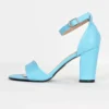 Turquoise Chunky Heel Ankle Strap Sandals MA-030