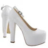 White Platform High Heel Shoes for Women RA-304
