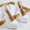 White Platform High Heel Shoes for Women RA-304