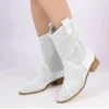 White Summer Cowboy Boots for Women RA-8010