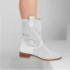 White Summer Cowboy Boots for Women RA-8010