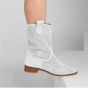 White Summer Cowboy Boots for Women RA-8010