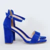 Sax Suede Chunky Heel Ankle Strap Sandals MA-030