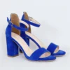 Sax Suede Chunky Heel Ankle Strap Sandals MA-030