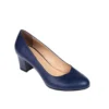 Navy Blue Block Heel Pumps for Women RA-162